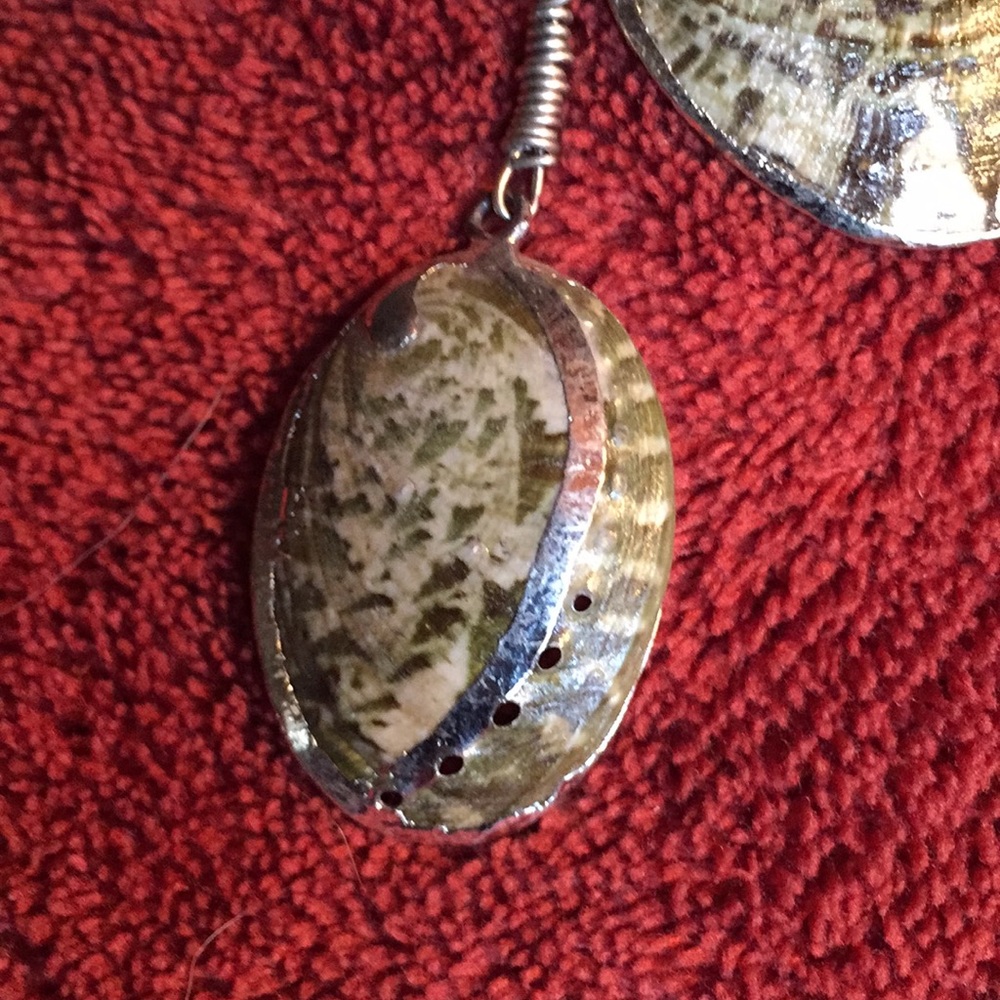 Sm abalone shell earrings - Picture 4 of 4